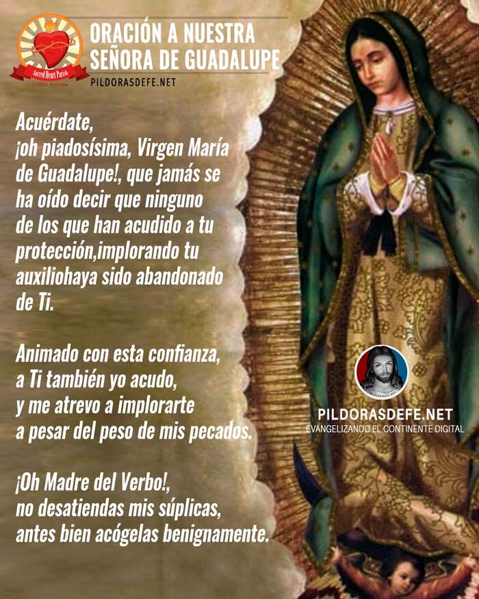 Oración a la virgen de Guadalupe