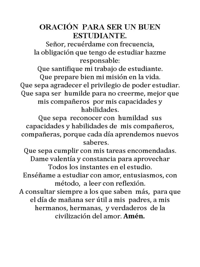 Oración para un Estudiante para el Éxito Académico