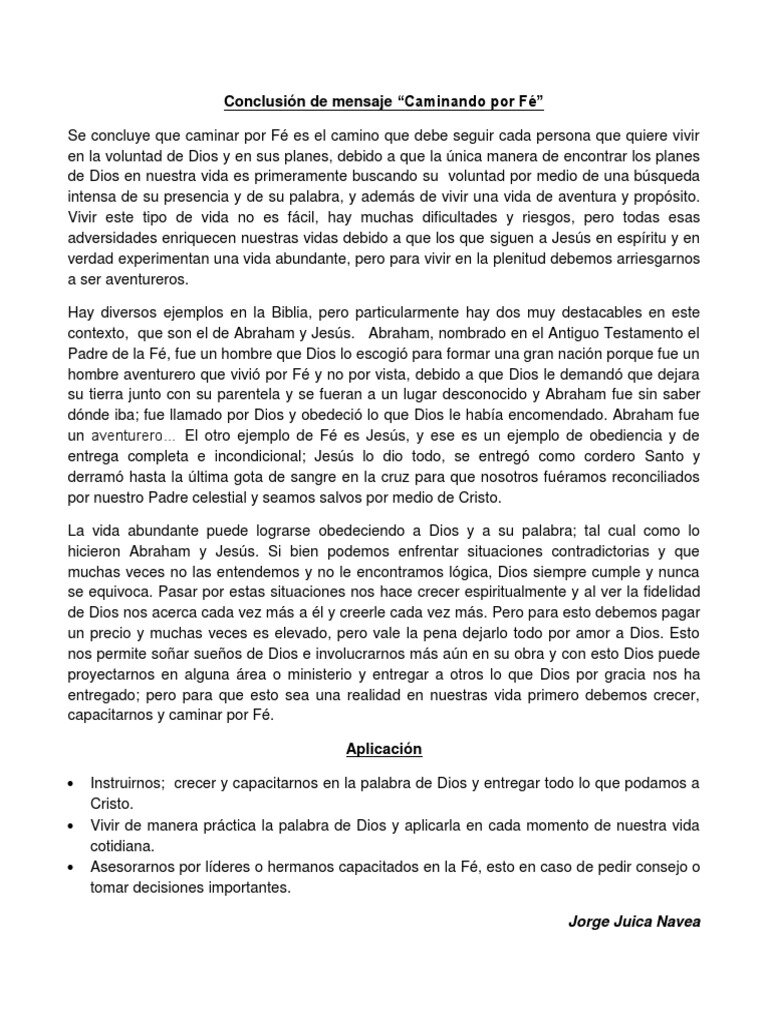 Viviendo una Vida de Obediencia Fiel