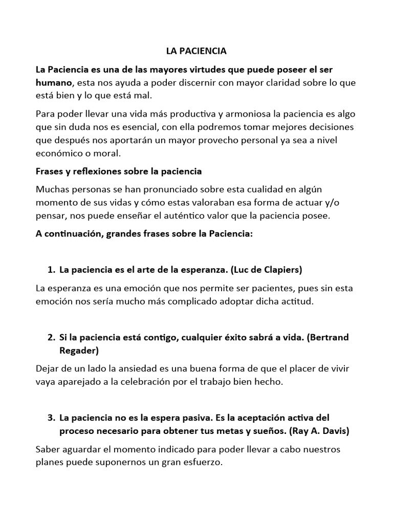 La Paciencia como Virtud Divina